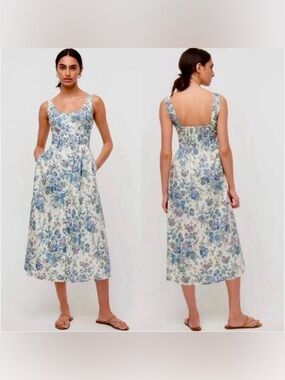 J. Crew Floral Sleeveless Midi Dress size - 0